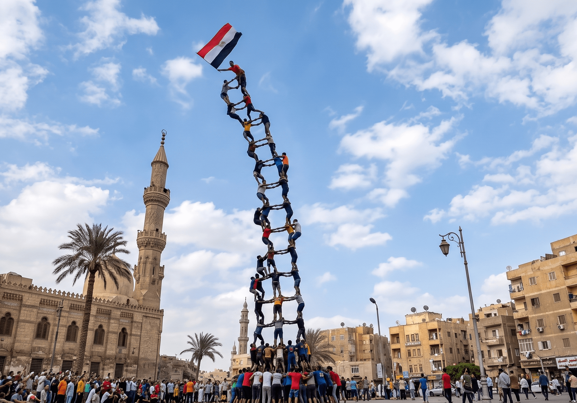 فيديو "الهرم البشري" المُنتَج بالذكاء الاصطناعي تبيّن كذبه مع احتفال المصريين بعودتهم إلى كأس العالم